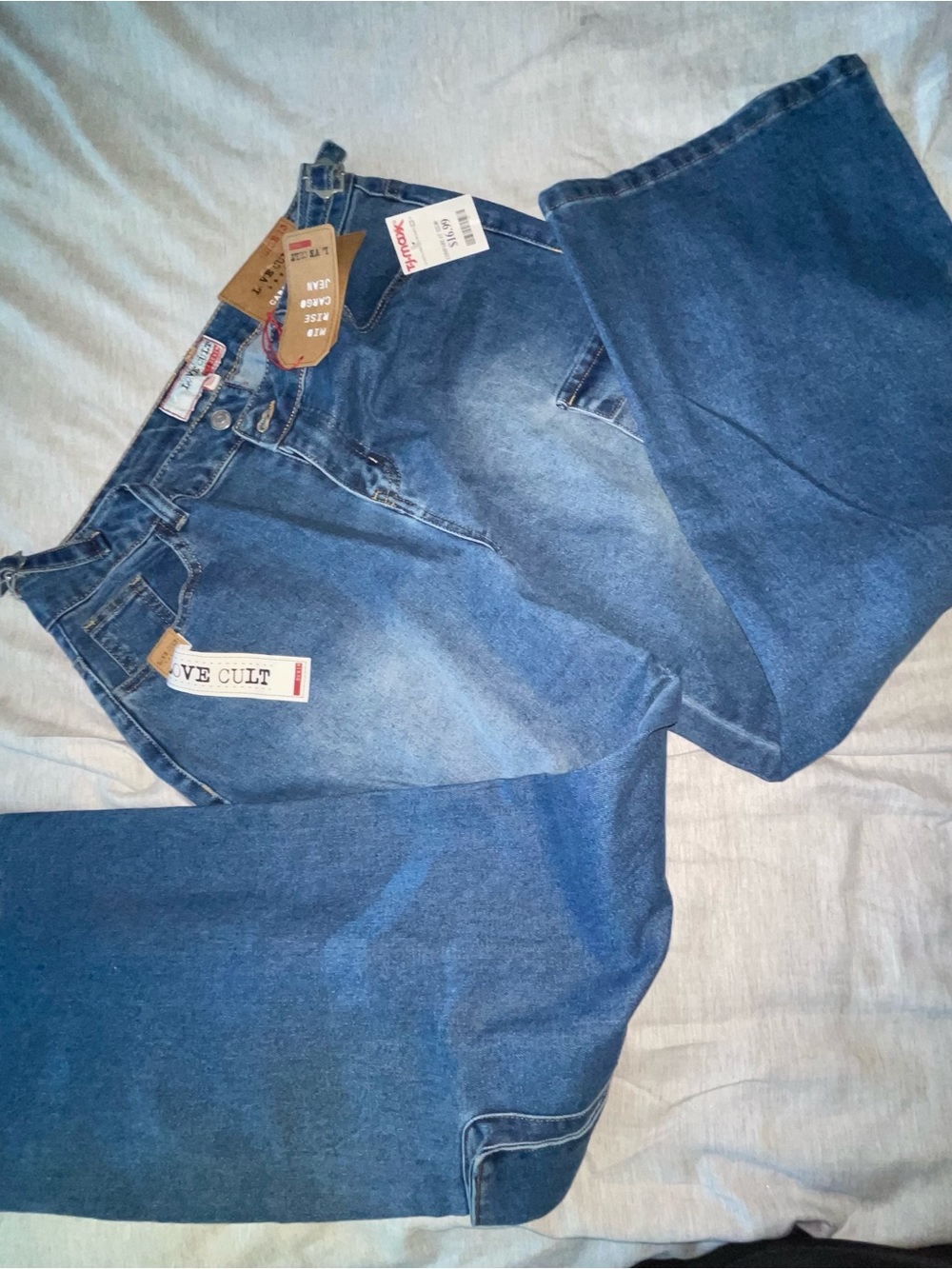 Love Cult Wide Leg Blue Denim Jeans